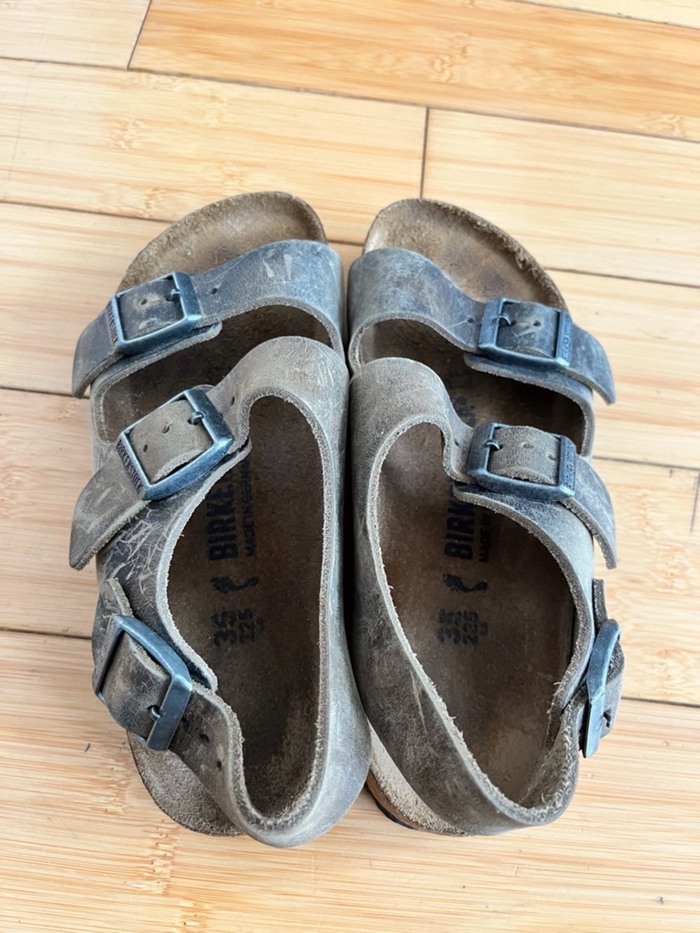 Birkenstock Milano Oiled Leather Khaki 35 Regular/wide width